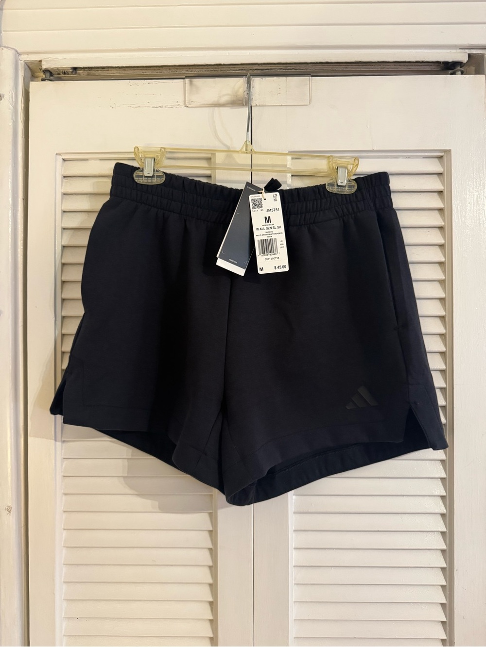 NWT Adidas Women's Black Athletic Shorts with Elastic Waist, Size Medium